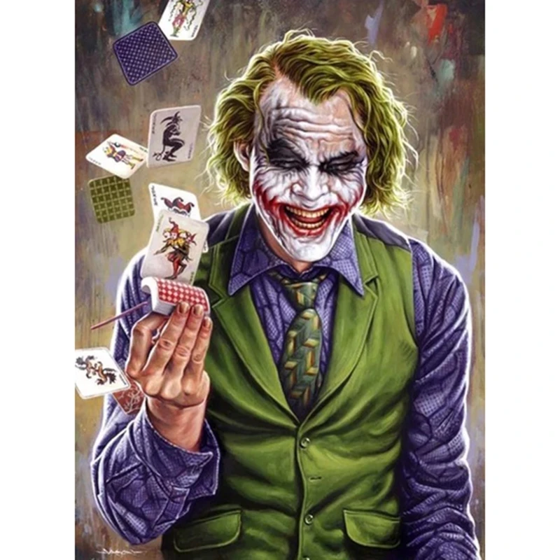 

DIY new 5D Diamond Cross Stitch Clown Poker square / round diamond embroidery picture DIAMOND art gift
