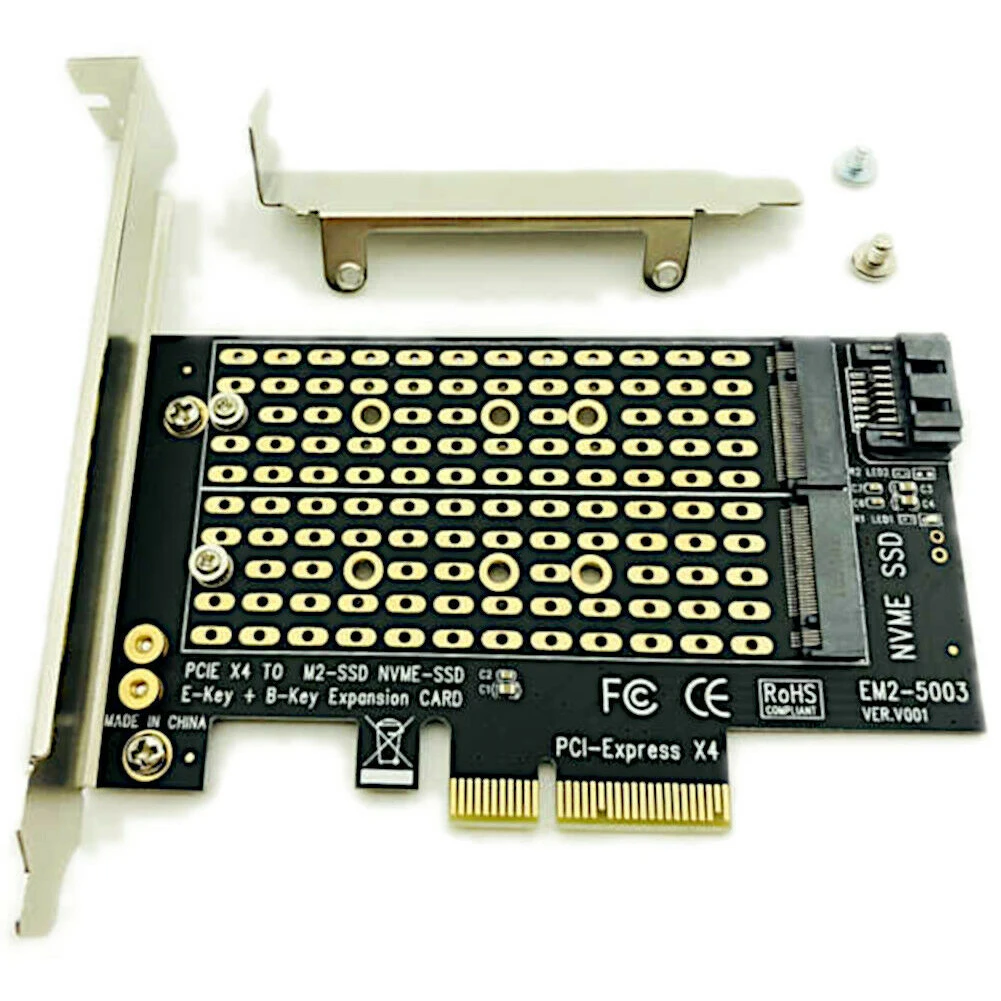 For Computer X4 X8 X16 Adapter High Speed Mini NVME M.2 NGFF To Desktop PCIe Expansion Card PCI Express Converter Dual SSD SATA |
