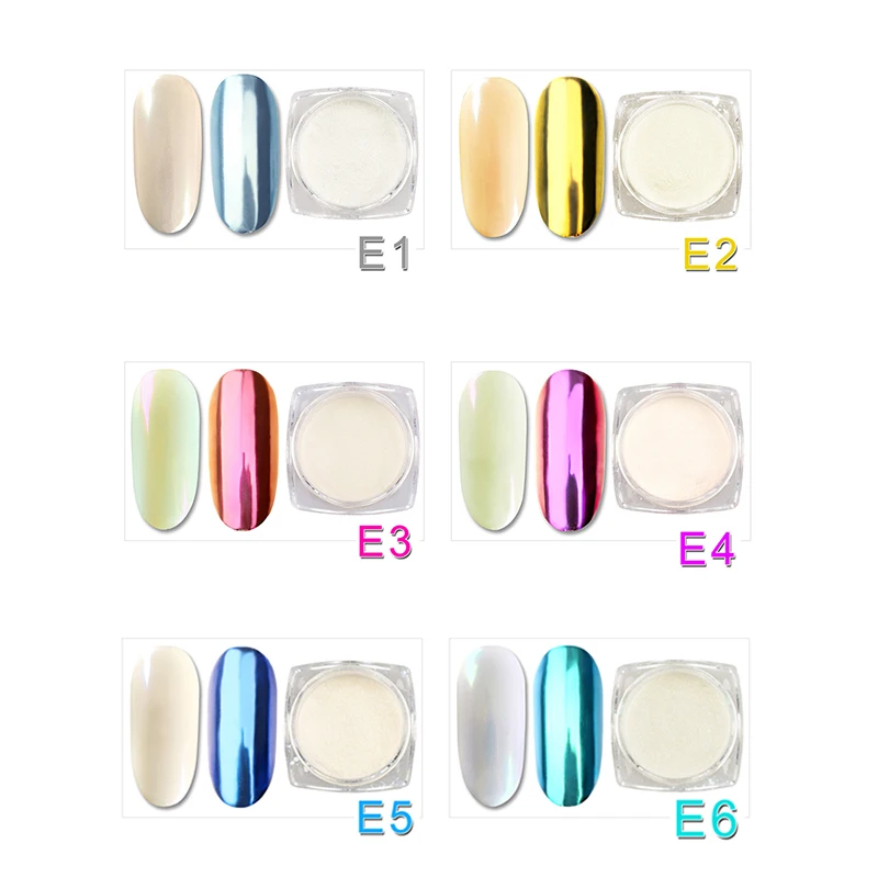 1 коробка жемчужная оболочка зеркало Хамелеон Порошковые блестки для ногтей