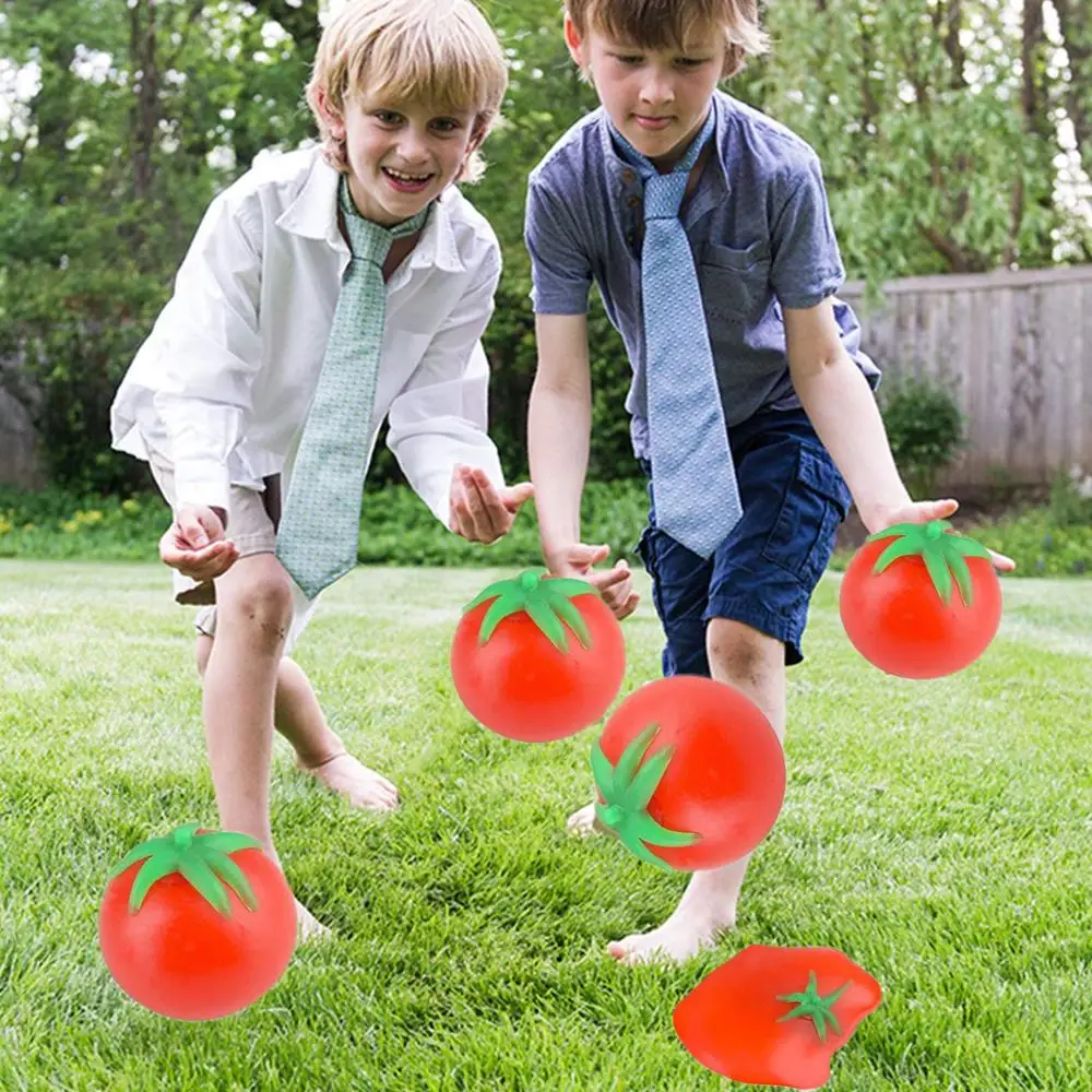 

1-9PC Cute Spun Slow Rising Stress Tomato Rubber Stress Reliever Toy Tomato Decompression Ball Rebound Toy Children And Adults
