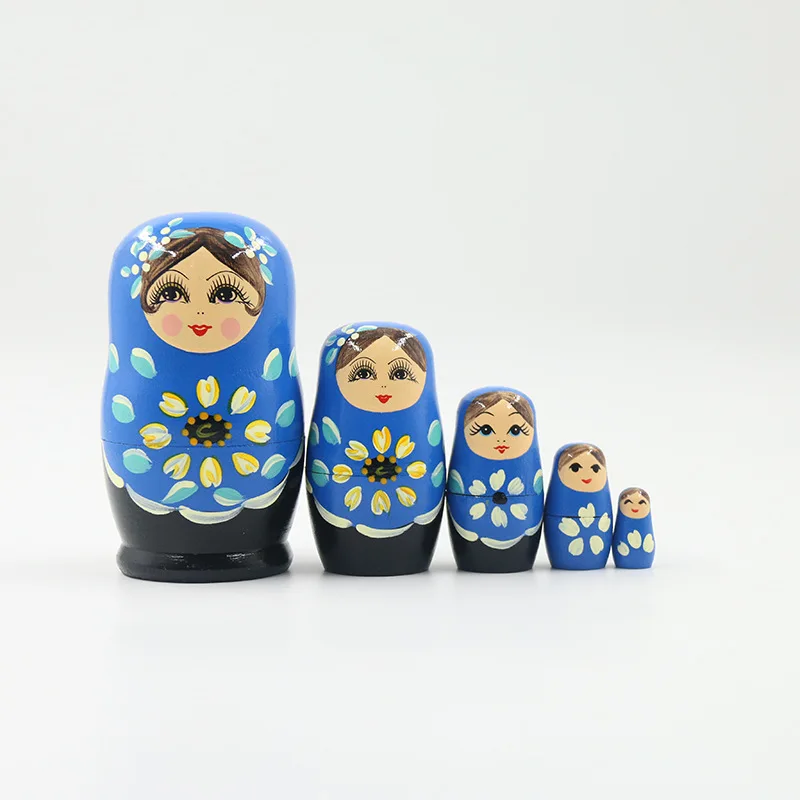 5 Layers Matryoshka Doll Wooden Strawberry Girls Russian Nesting Dolls for Baby Children Gifts Toy Ornaments Home Decor