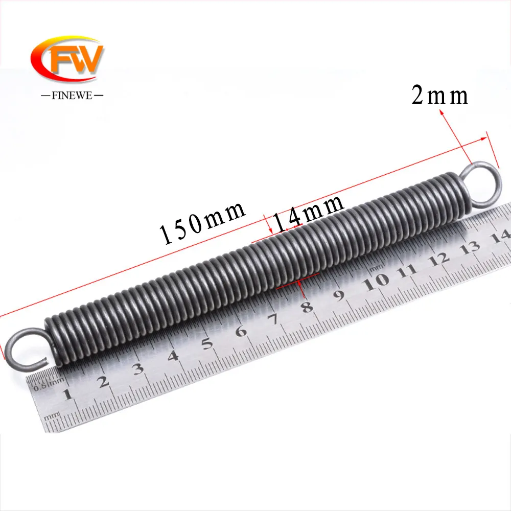 

FINEWE custom1pcs tension spring 2mm wire diameter high quality spring steel springs