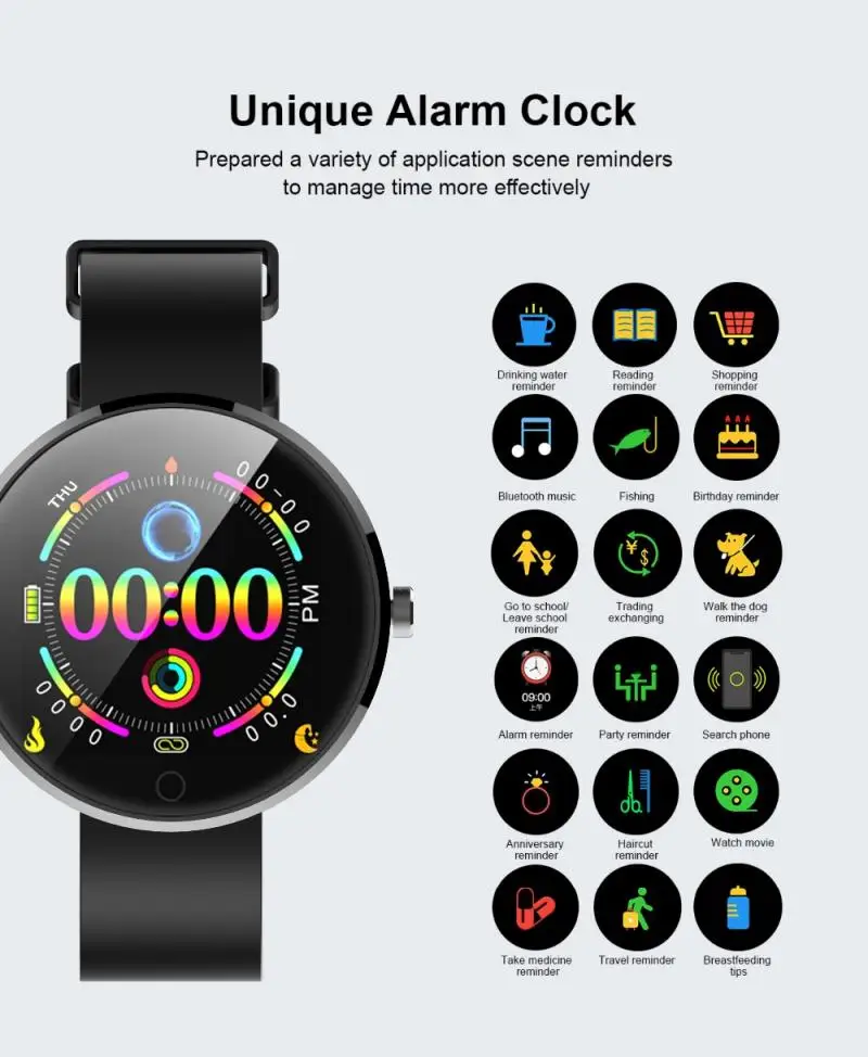 

DM78Plus Intelligent bracelet Watch IP68 Waterproof Heart Rate Monitor Sports Tracker full color Smart wristband For Men Women