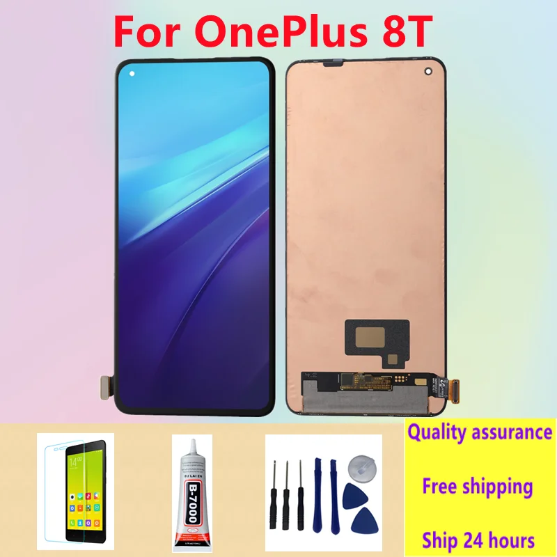 Original AMOLED Display Replace 6.55"For OnePlus 8T LCD Touch Digitizer Screen Assembly KB2001 KB2000 KB2003 KB2005