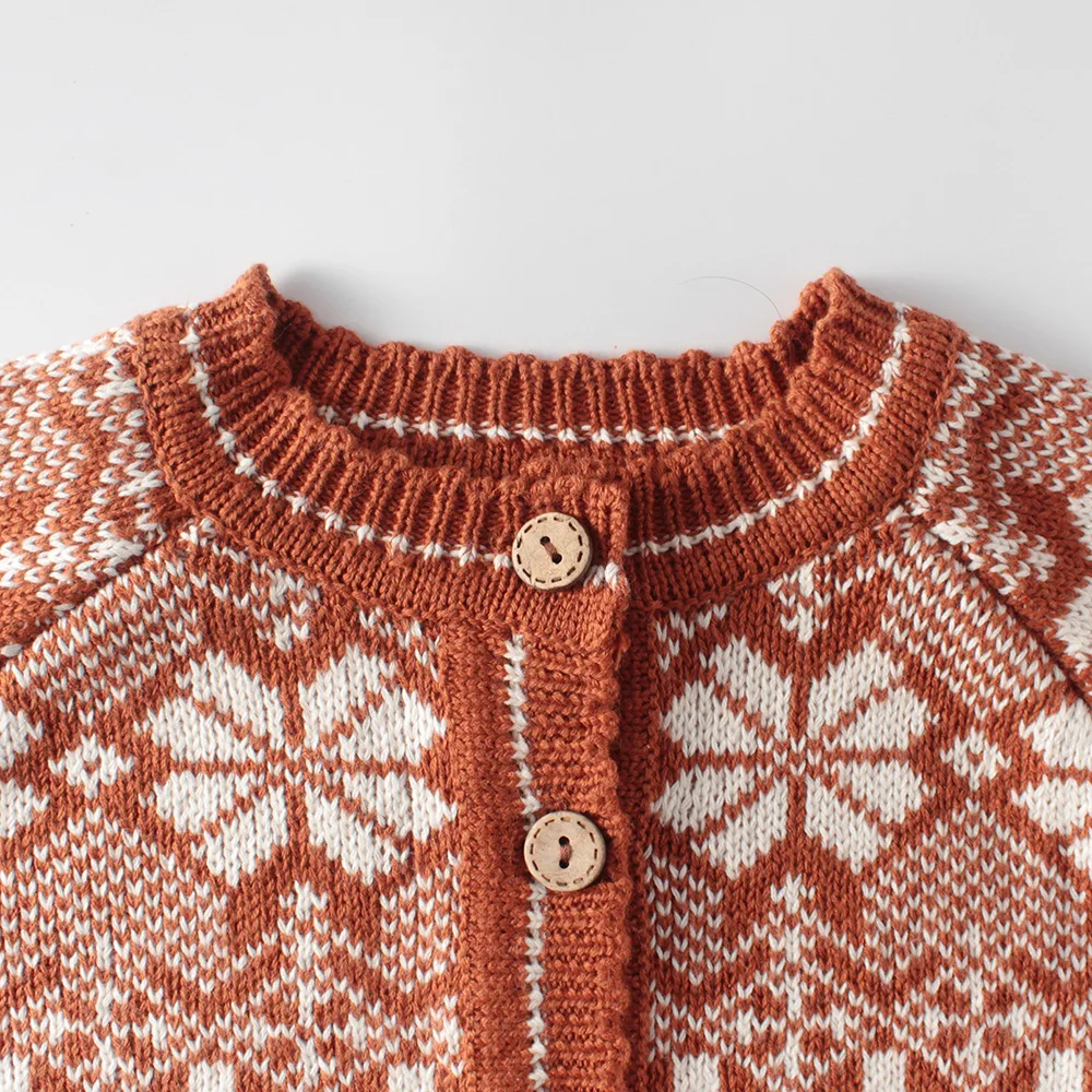 Плотное красное рождественское пальто с хлопком кардиган для маленьких девочек