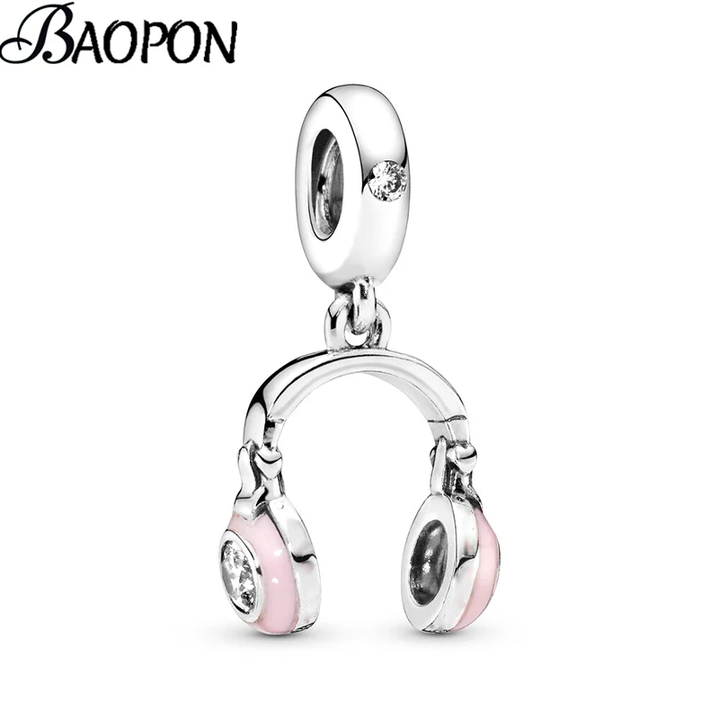 BAOPON 2 шт./лот розовые наушники болтаются очаровательные бусины подходят для