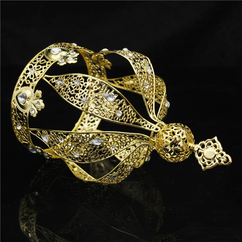 Wholesale Drop Ship Gold Round Cake Crown Wedding Diadem Bridal Hair Jewelry for Party Prom Birthday Tiaras Ornaments | Украшения и