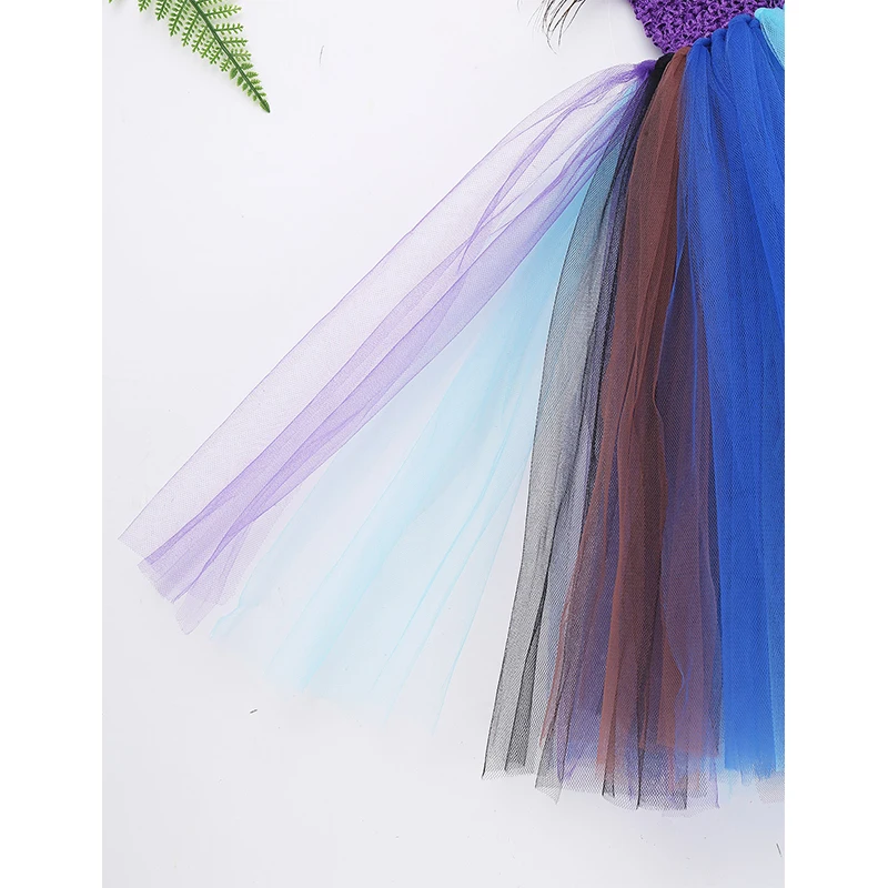 Детское разноцветное платье с пачкой из сетки для девочек костюм принцессы на