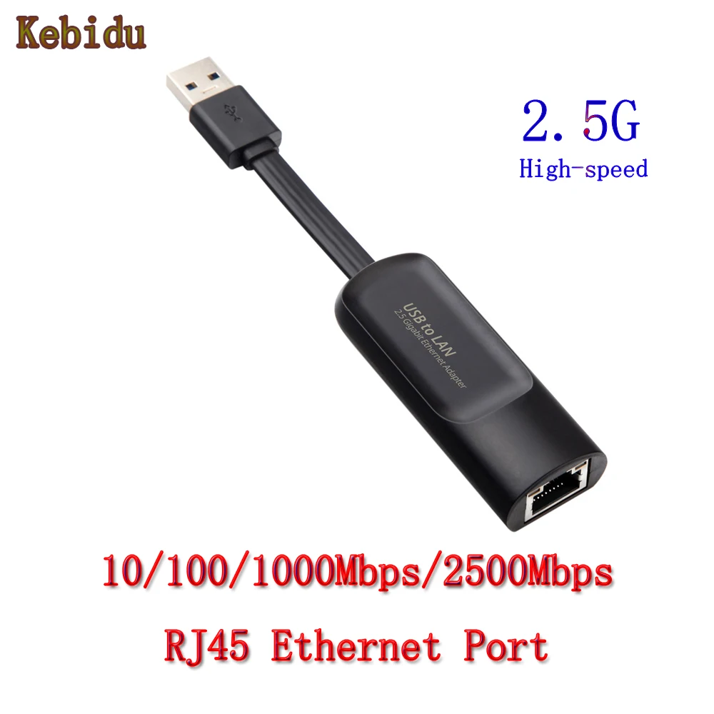 

Kebidu Type-C к RJ45 конвертер USB 2,5G внешняя Проводная сетевая карта 10/100/1000 Мбит/с Ethernet адаптер для MacBook Ethernet