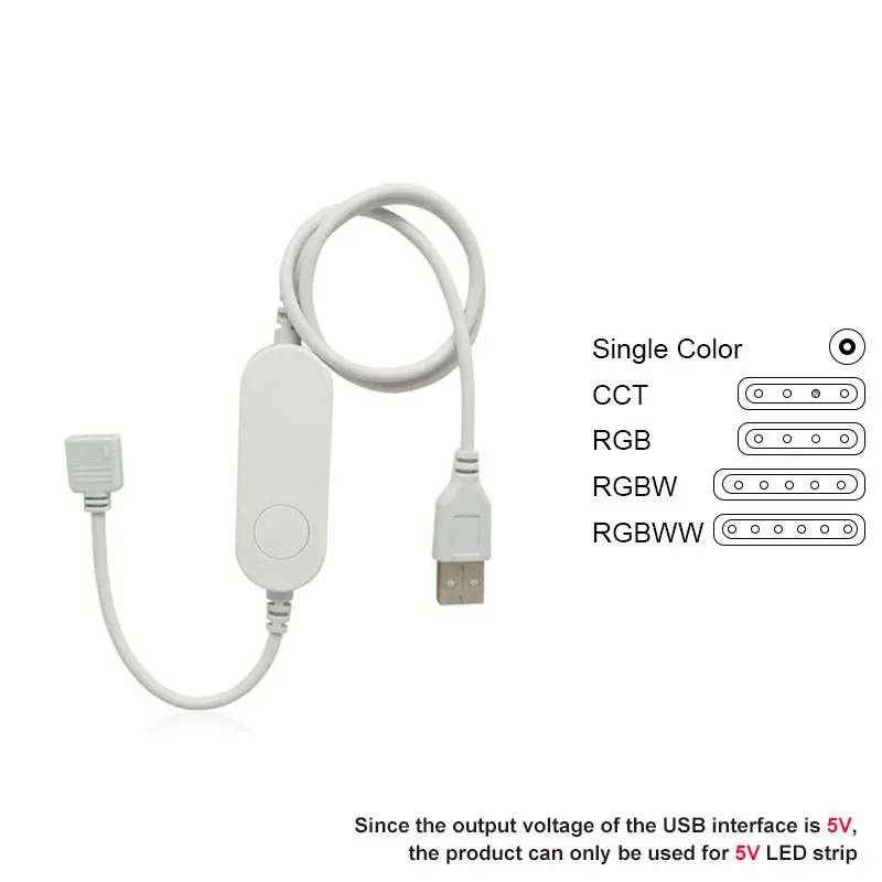 Tuya Smart WiFi LED Strip Light RGB Contoller for Control USB 5V Single Color RGBW Tape Lamp Dimmer Brightness Adjustable | Освещение