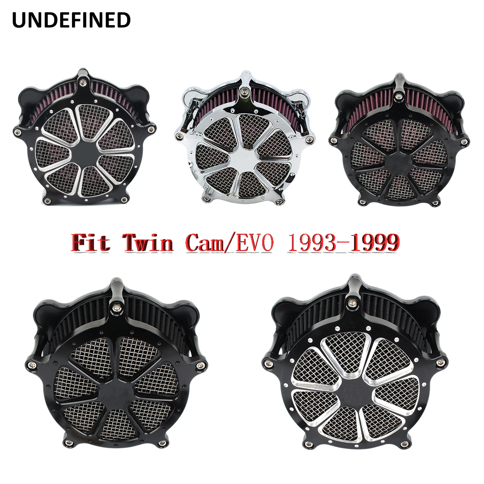 

Air Filter Intake Cleaner Venturi Contrast Cut For Harley Twin Cam & EVO 1993-1999 Touring Road King Glide Dyna Softail Fat Boy