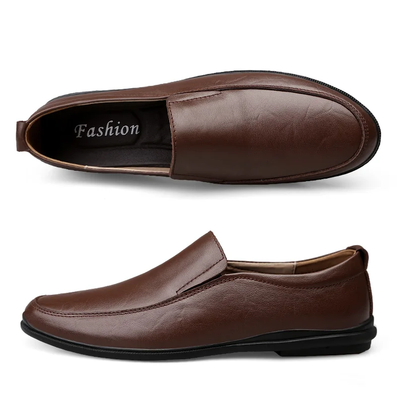 Легкие туфли на плоской подошве мужские мягкие кожаные ботинки кэжуал Мужская