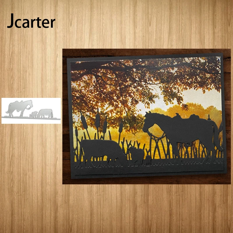 

2021 New Design Horse Metal Cutting Dies Craft Scrapbooking Handmade Knife Mould Blade Punch Stencils Dies Cut Model Template