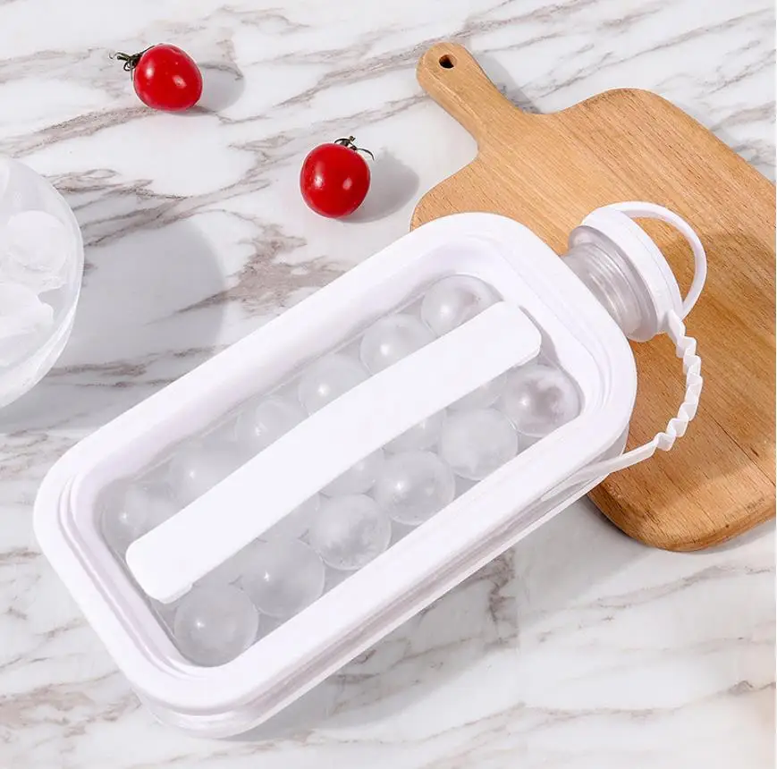 Goede Ice Ball Mold 2-In-1 Draagbare Ice Cube Maker Fles Water Bal Maken Mould Doos Met Lekvrij Cap Bar Thuis Keuken Whiskey Tool