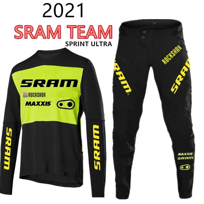 

xc pant with jersey Sprint Ultra Mountain Bike Pant black Bicycle Pant Top BMX Cycling MTB Pant and jersey