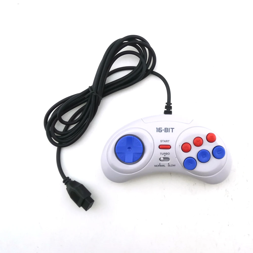 Классический проводной игровой контроллер для SEGA Genesis 2 шт. 16 бит 6 кнопок геймпад