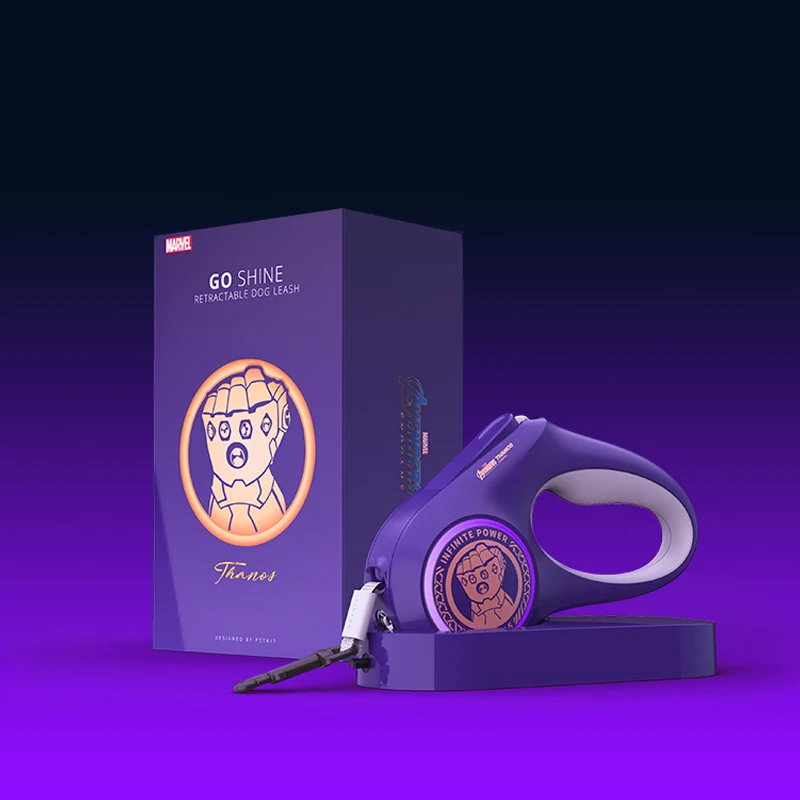 Thanos Хит, PETKIT, собачий Телескопический поводок, версия MARVEL, собачий ошейник, ремень безопасности, собачий ошейник, поводок, портативный, для улицы, товары для домашних животных - Цвет: Thanos