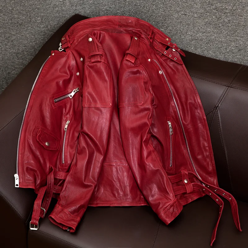 

JCHB 2021 Korean Fashion Genuine Leather Jacket Men 100% Sheepskin Coat Biker Jackets Plus Size 4xl Spring Chaquetas Hombre Pph
