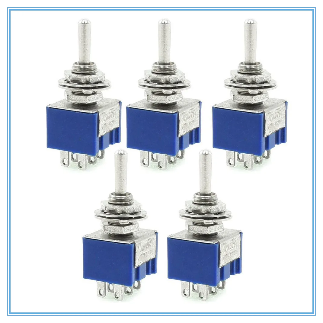 5 шт. 6-контактный двухполюсный переключатель ON-OFF-ON 6A 125V AC | Обустройство дома