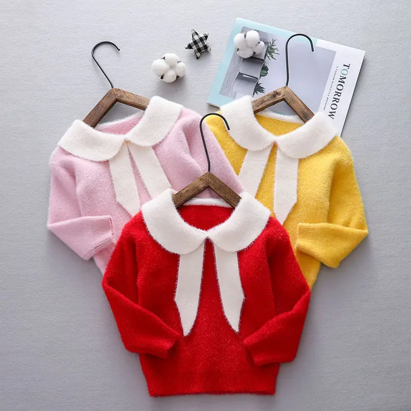 2019 милый осенний вязаный свитер для маленьких девочек одежда детей топ 4 5 лет