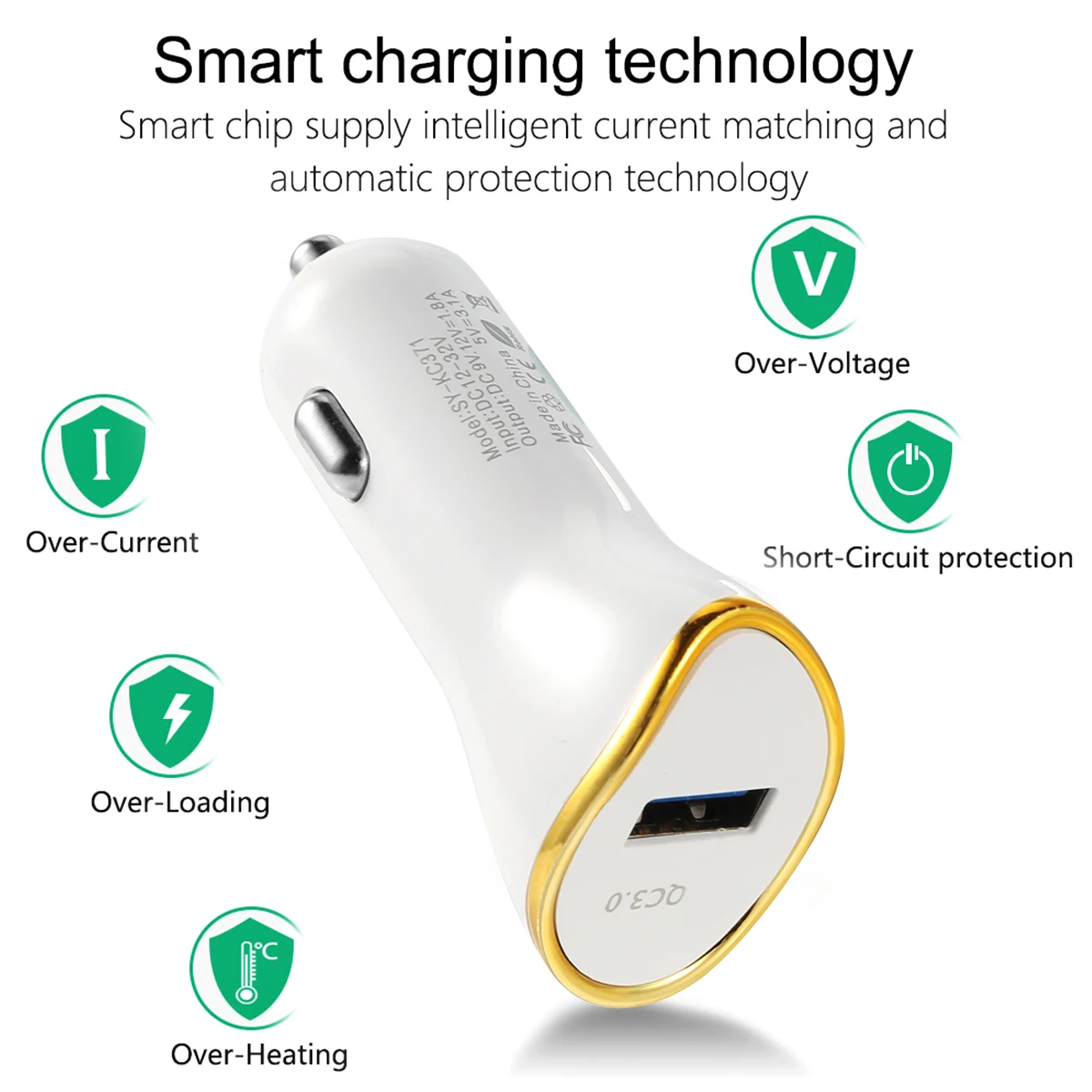 12 32v QC3.0 легкое и портативное автомобильное зарядное устройство 1 USB адаптер для