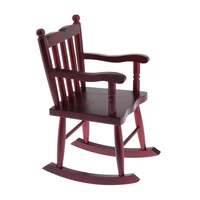 16 min wood rocking chair deep red dollhouse furniture decoration 14 bjd doll accessories