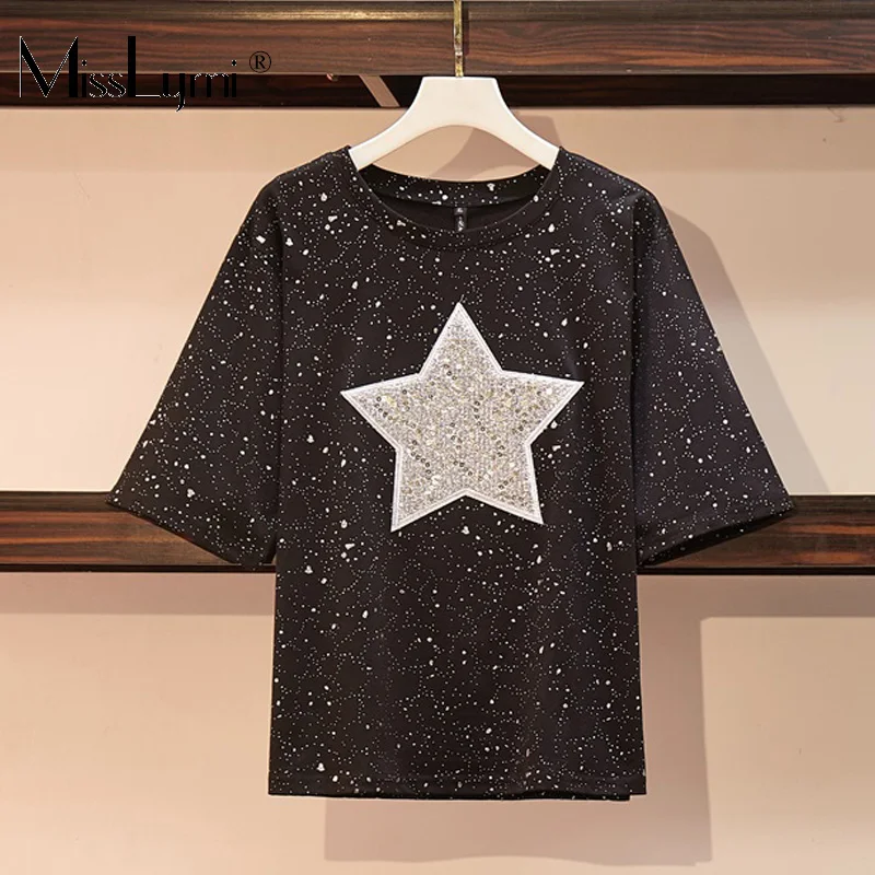 Женская блузка с блестками летняя коллекция 2020 модная Свободная Повседневная