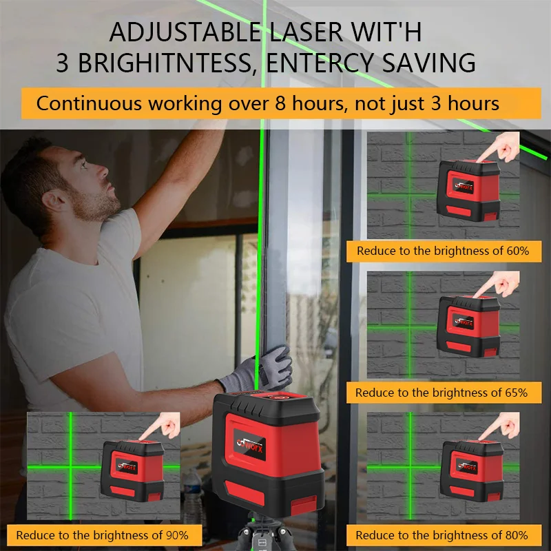 

Cross Line Laser level tool-100 feet green auto level laser level with horizontal and vertical lines