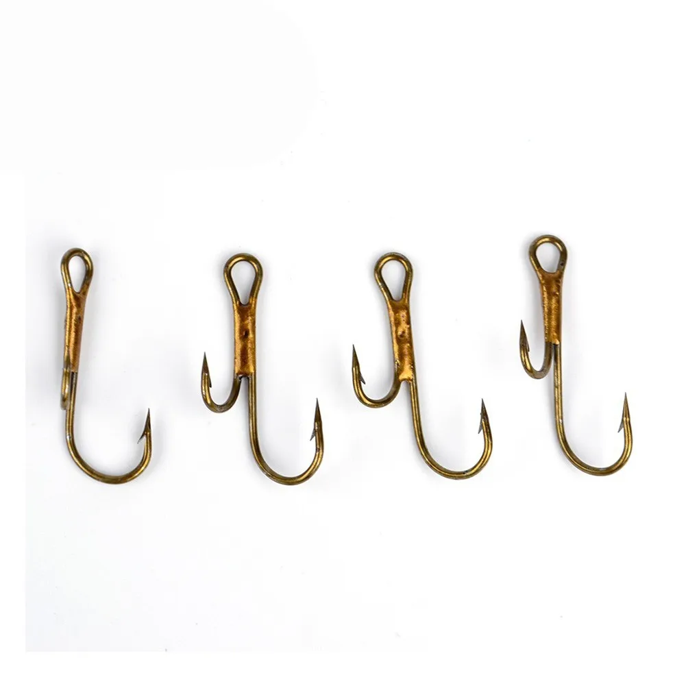 20 шт./лот золотые двойные рыболовные крючки с бородкой червь из