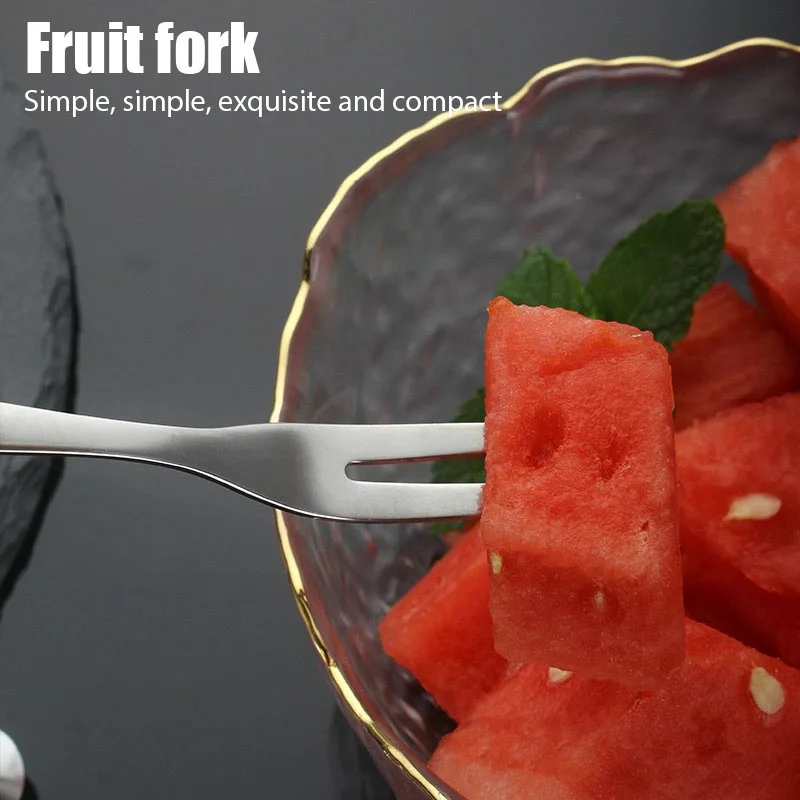 

Fruit Fork Luxury Stainless Steel Cake Dessert Fork Mini Fork Salad Flatware Fork Two-tine Fork Table Fork Cutlery Kitchen Tools