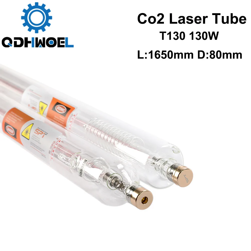 QDHWOEL T130 130-150W Co2 лазерная трубка длиной 1650 мм в диаметре. 80 для лазерной лампы CO2 |