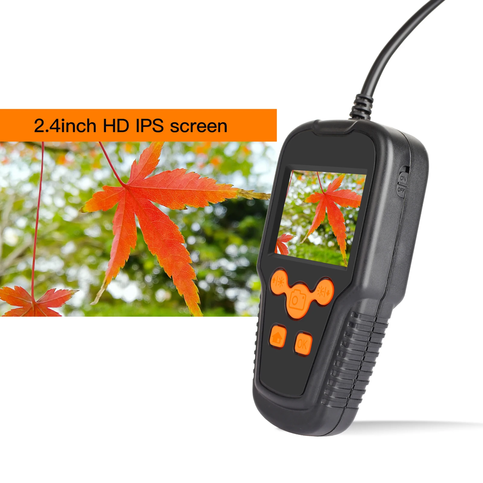

Endoscope Camera 2.4 Inches LCD Screen 1080P High Definition 8mm Lens IP68 Endoscope Digital Endoscopes with 8 LEDs Light
