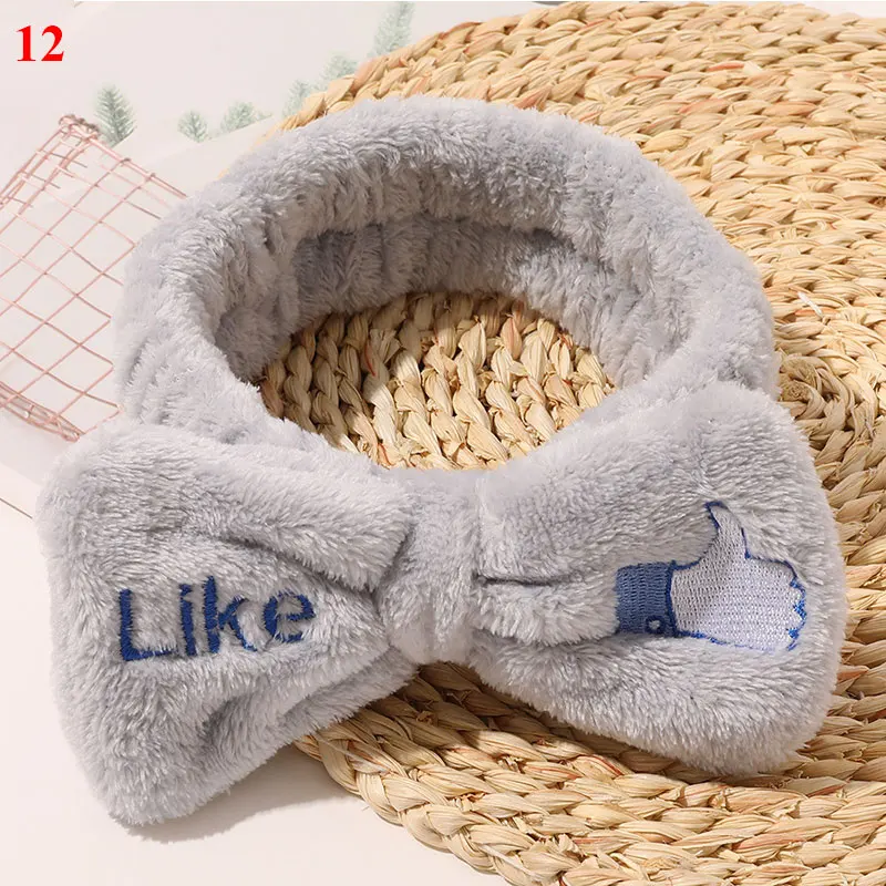 

2021 New LIKE Letter Coral Fleece Bow Headbands wash Face Hairbands For Women Girls headwrap Hair Bands Fashion Hair accessories