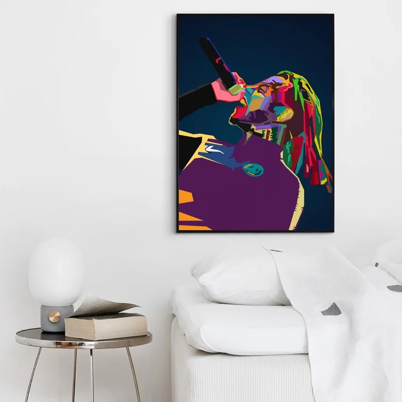 6ix9ine WPAP поп-арт хип-хоп исполнитель музыки певица печати Плакатов Живопись на холсте Настенный декор Печать на холсте(без рамки)#1