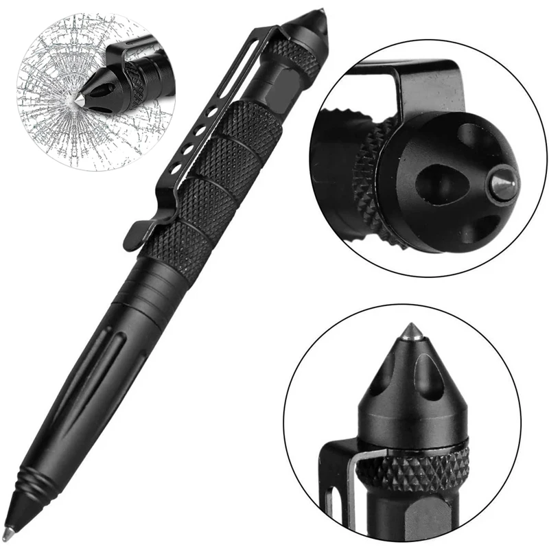 

Military Tactical Pen Outdoor EDC Survival Multi-tool Self-defense Aluminum Alloy Emergency Glass Breaker Pen Window Breaker