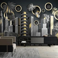 custom photo wallpaper modern light luxury 3d city building plant leaves mural living room tv sofa bedroom home decor wallpapers