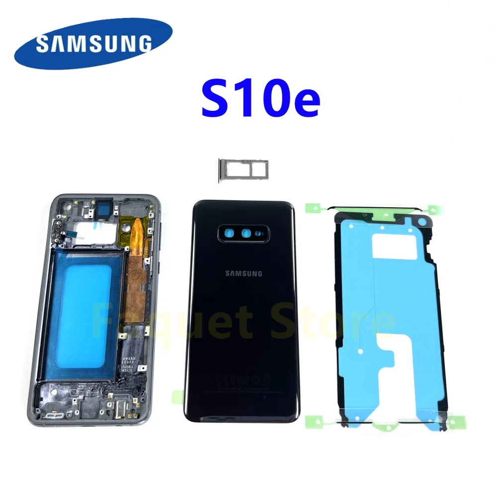 SAMSUNG Galaxy S10e G970 G970F SM-G970F/DS G970U полный корпус задняя крышка батарейного отсека заднее - Фото №1
