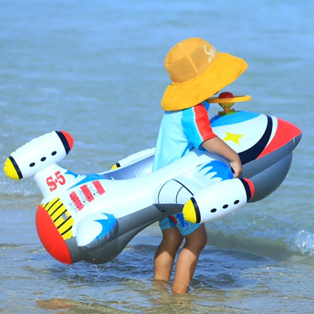 

Cartoon Aircraft Baby Swimming Ring Kids Inflatable Pool Float Circle Seat Summer Swimming Pool Accessories