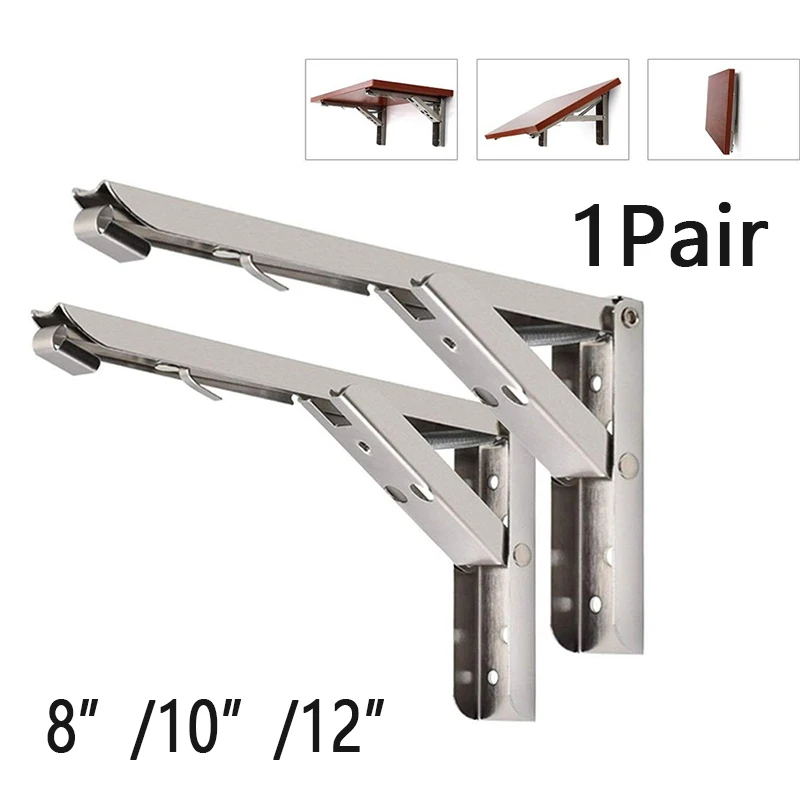 

2x Wall Mounted Metal Folding Triangle Angle Shelf Support Bracket Racking 8~12