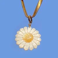 kbjw original heavy pendant necklace sea shell sunflower shape necklace jewelry new delicate stainless steel metal sweater chain