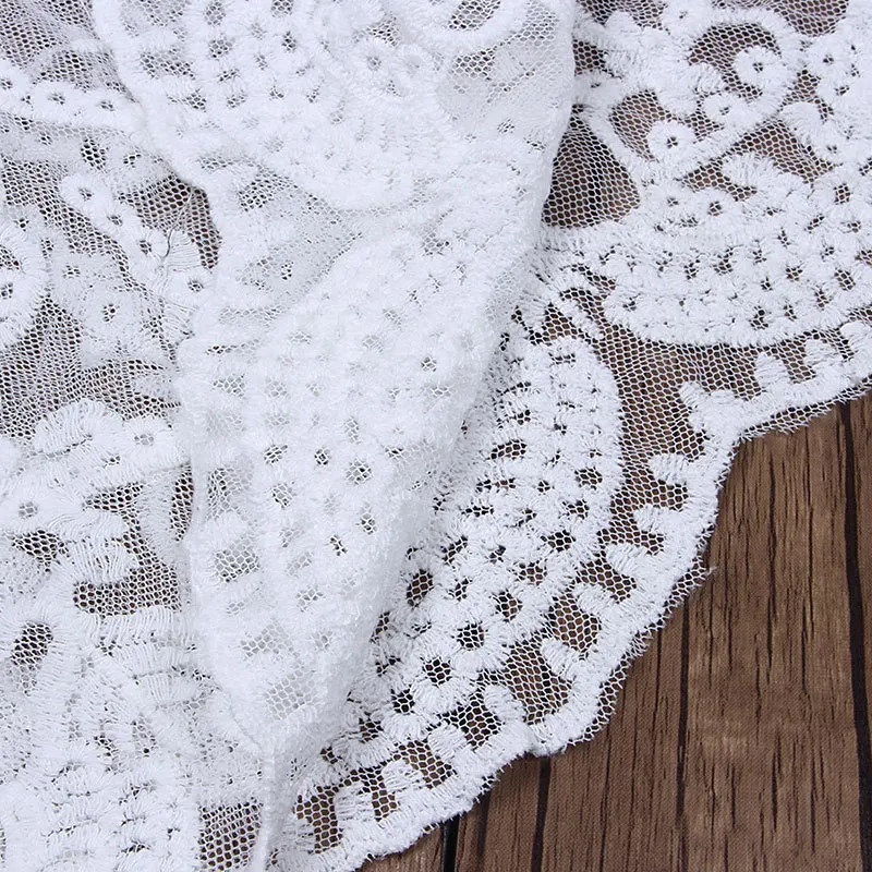 

Baw sleeve hollow out cover ups drawstring women's summer beach swimwear white black lace Crochet Tops