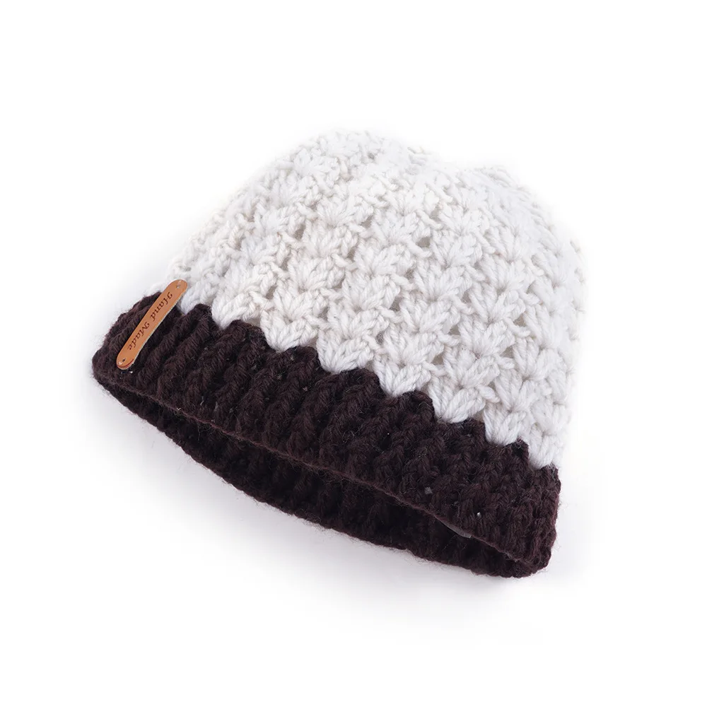 Europe, America, autumn and winter, new, matching, hole, cap, cap, empty top, knitted wool cap, ponytail cap, warm hat - Цвет: 05