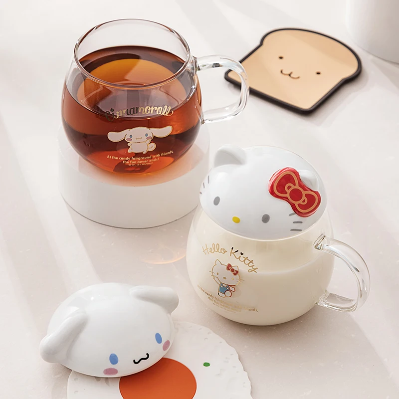 7 3 см милый HelloKt Cinnamoroll мультяшный стеклянный стакан для питья с крышкой ложкой