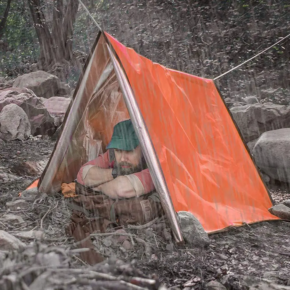 

2021 NEW Outdoor First Aid Emergency Blanket Emergency Sleeping Bag Insulation Reflective Orange Aluminized Filmb