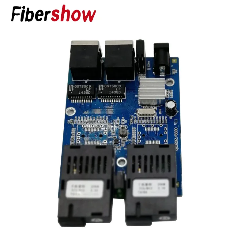 Ethernet-коммутатор для подключения оптоволоконного кабеля 2 RJ45 UTP 2 SC волоконно-гигабитный волоконно-оптический медиаконвертер 2SC 2RJ45 Ethernet 10/100/1000 M PCB