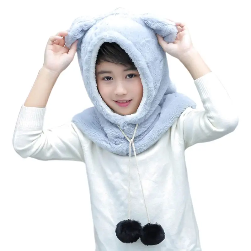 Зимняя Балаклава для взрослых и детей шапка с милыми медвежьими ушками