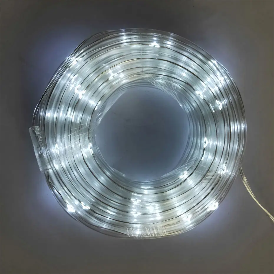 White Tube Light Светодиодный солнечный датчик полосы света Наружное сказочное освещение струна медная проволочная трубка свет уличная гирлянда декоры для сада патио деревья - Испускаемый цвет: White Tube Light