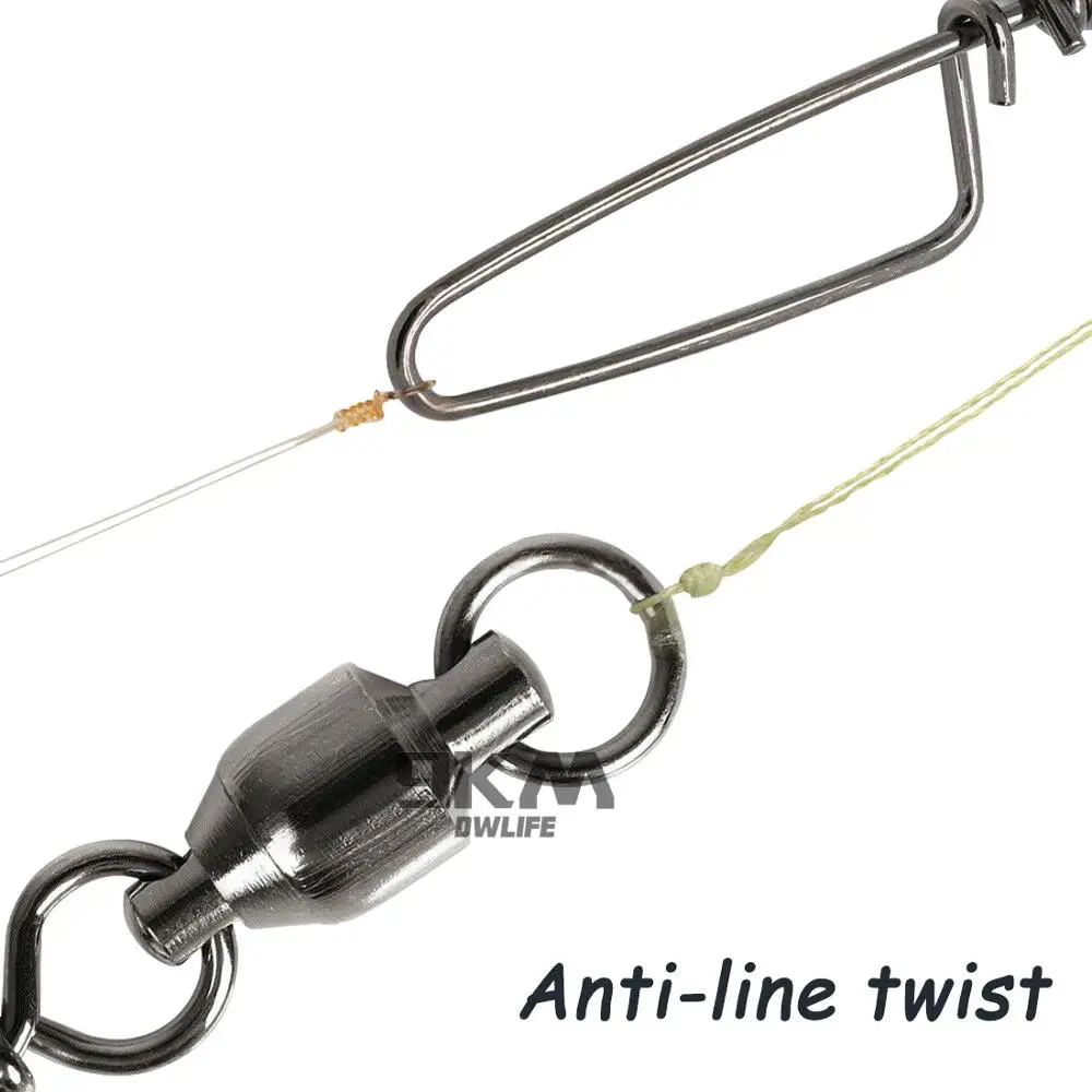 

Fishing Swivels Connector 50~100Pcs Ball Bearing Swivel Snaps Fishhook Lure Rolling Sea Fishing Line Accessories Stainless Steel