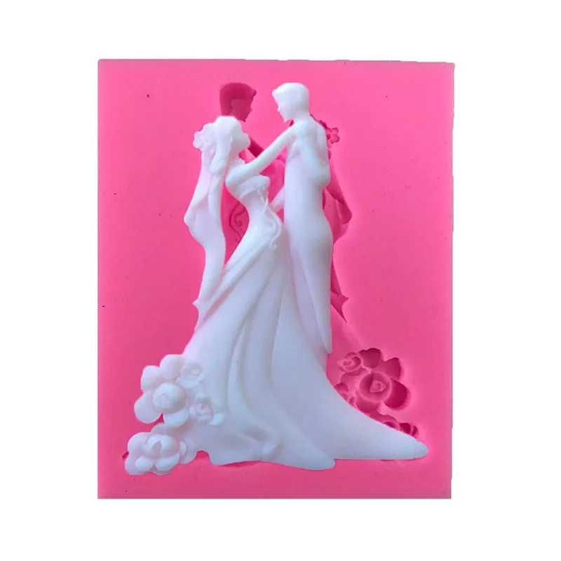 

Bride and Groom Wedding Character Modeling Silicone Mold Wedding Chocolate Cake Border Decoration Tool Caddy DIY Baking Mould