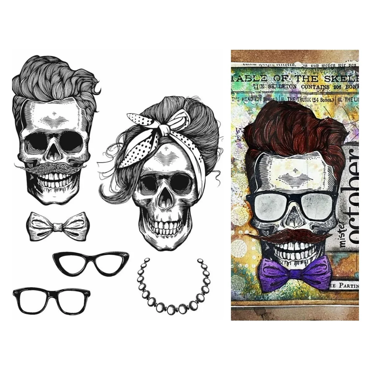 Новинка 2021 металлические штампы и прозрачные Wicked Hipsters шаблон для тиснения